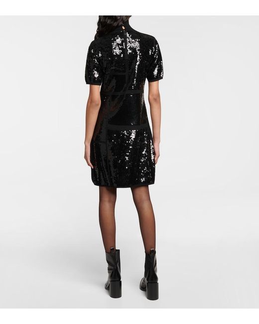 Joseph Black Sequined Wool-Blend Minidress