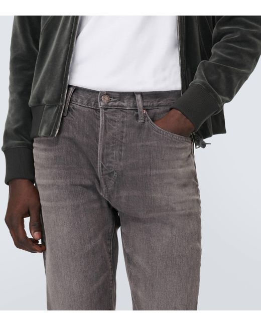Tom Ford Gray Mid-rise Straight Jeans for men