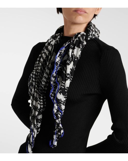 Burberry Black Scarf-detail Ribbed-knit Sweater