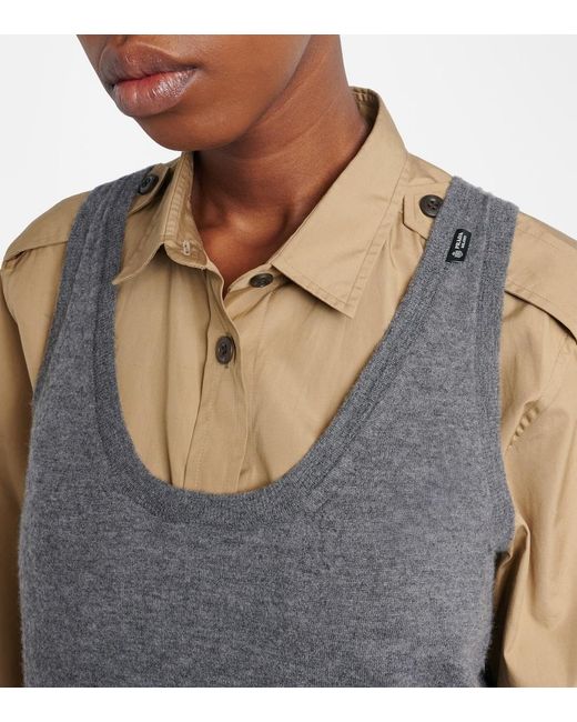 Prada Gray Cashmere Sweater Vest