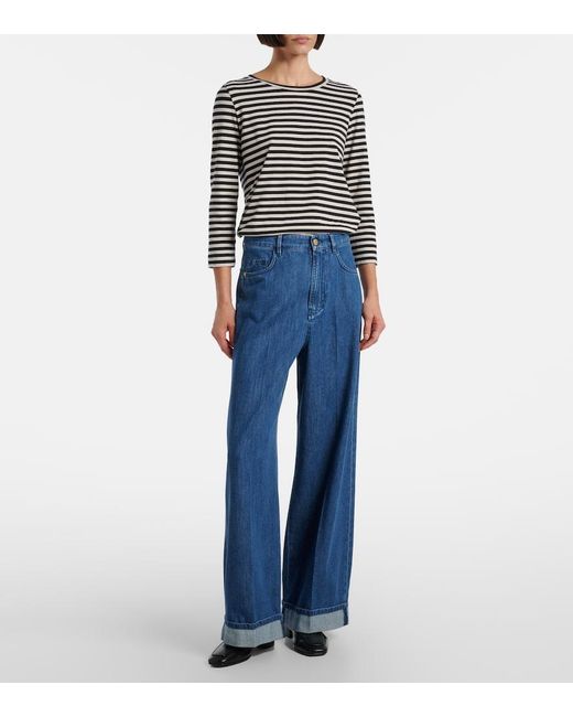 Max Mara Blue Max Mara High-Rise Wide-Leg Jeans