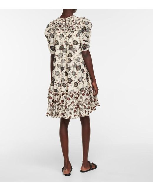 Ulla Johnson White Cassian Floral Cotton-Blend Midi Dress