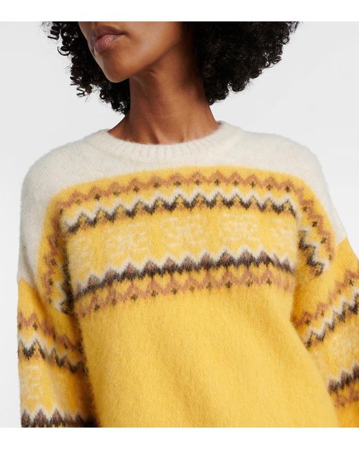 Ganni Yellow Fair Isle Alpaca And Wool-Blend Intarsia Sweater