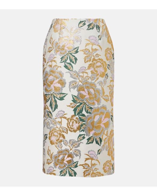 Carolina Herrera Metallic Midirock Aus Jacquard