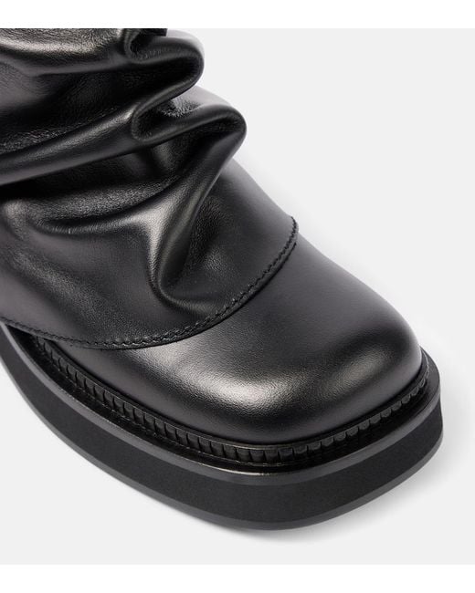 The Attico Black Robin Leather Ankle Boots