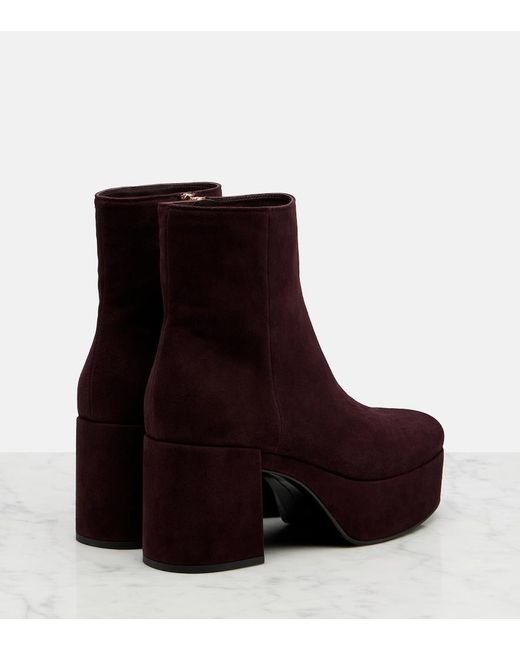 Gianvito Rossi Purple Sally Suede Ankle Boots