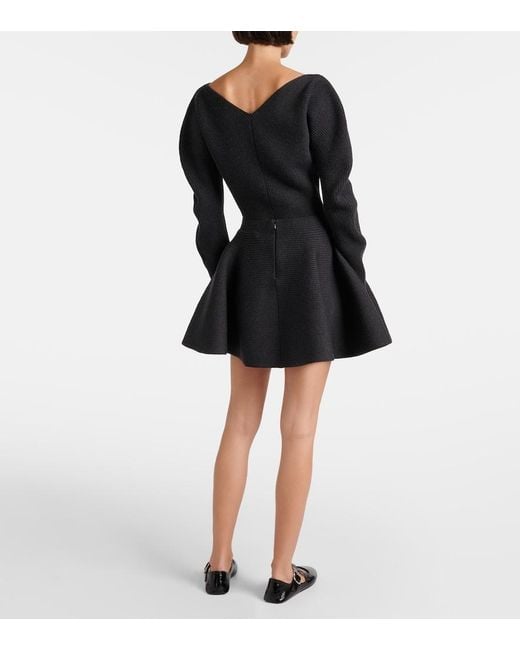Alaïa Black Wool-Blend Miniskirt