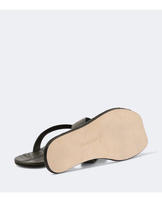 J.W. Anderson Green Leaf Leather Thong Sandals for men