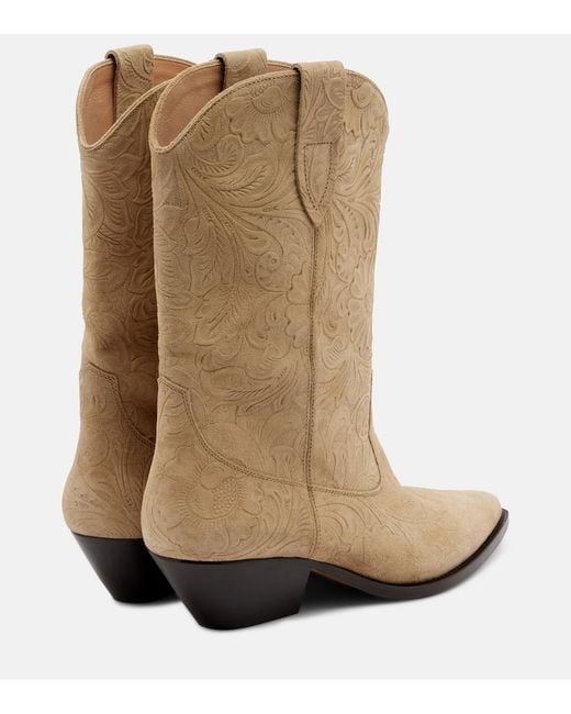 Isabel Marant Natural Duerto Suede Cowboy Boots