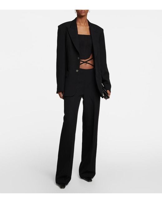 Dion Lee Black Cutout Straight Pants