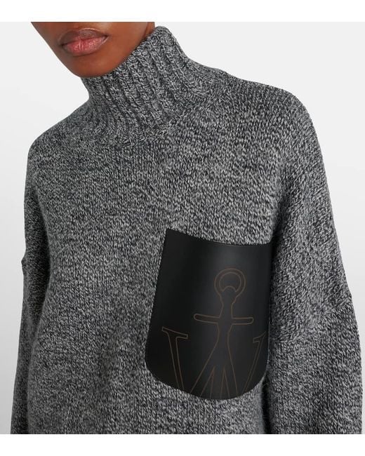 Pull A Col Roule En Laine Et Alpaga Melanges J.W. Anderson en coloris Gray
