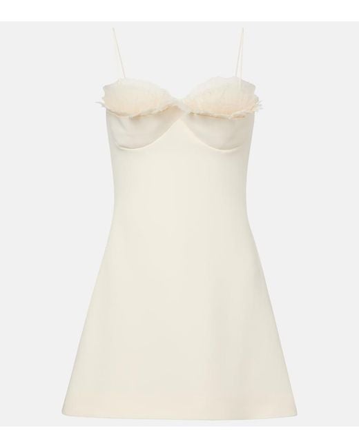 David Koma Natural Ruffled Minidress