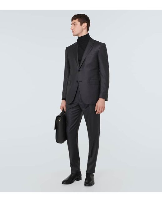 Zegna Gray Trofeo Wool Suit for men