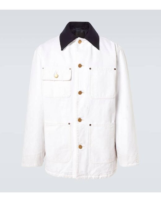 Prada White Oversized Cotton Jacket for men