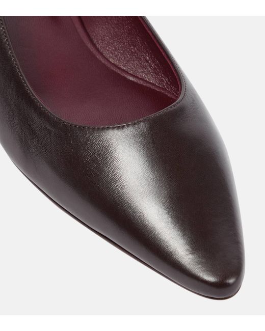 The Row Brown Claudette Leather Ballet Flats