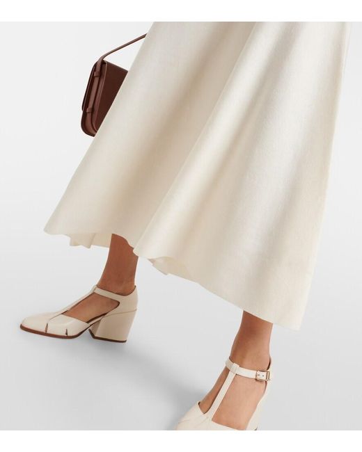 Gabriela Hearst Natural Hannah Wool And Cashmere Midi Dress