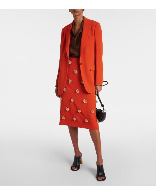 Dries Van Noten Orange Crepe Blazer