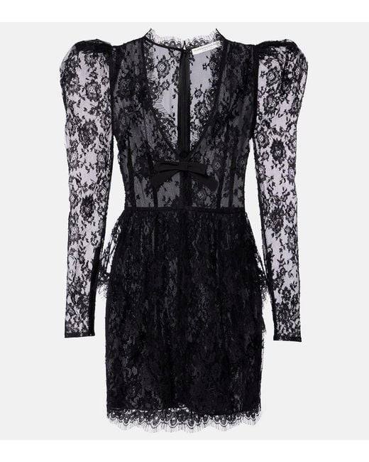 Alessandra Rich Black Minikleid Aus Spitze
