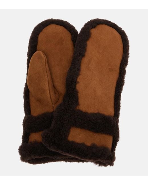 Gants En Cuir Et Shearling Yves Salomon en coloris Brown