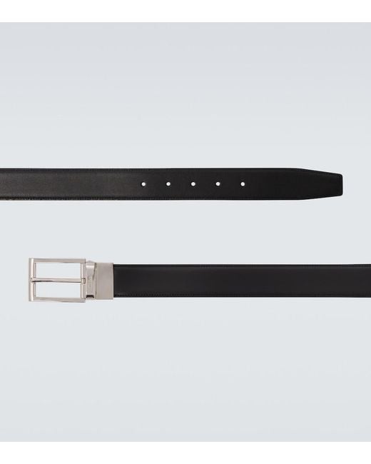 Zegna Black Leather Belt for men