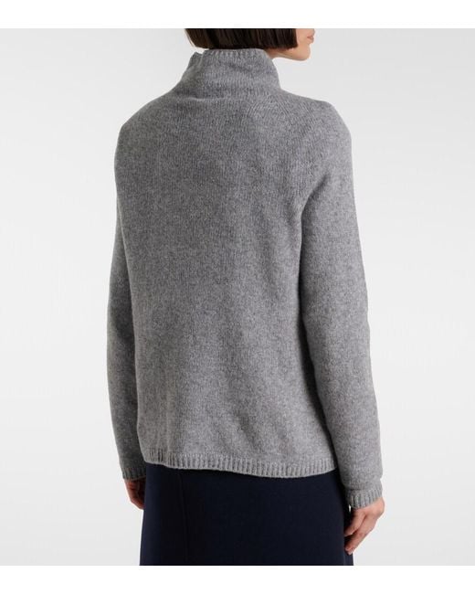 Max Mara Gray Wool And Cashmere-Blend Sweater