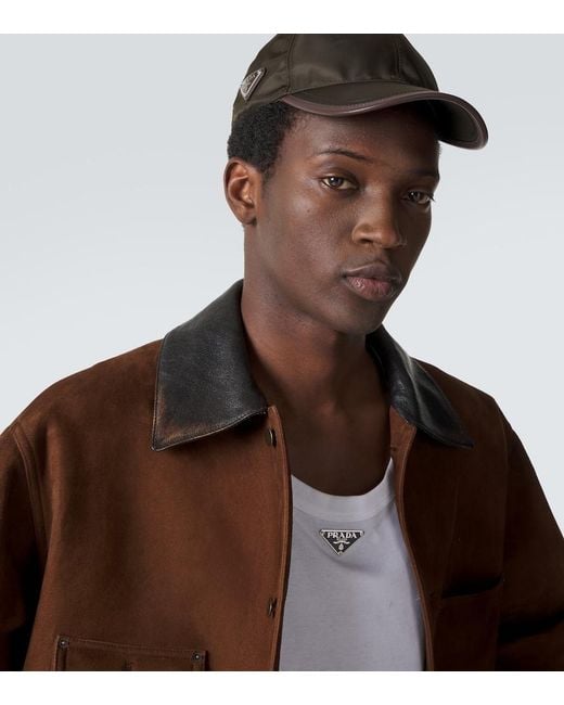 Prada Green Speedrock Re-Nylon Baseball Cap for men