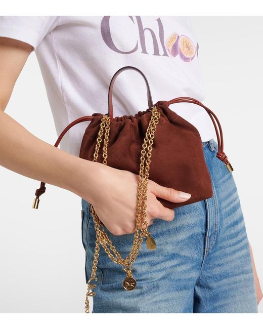 Chloé Brown Icons Small Suede Bucket Bag