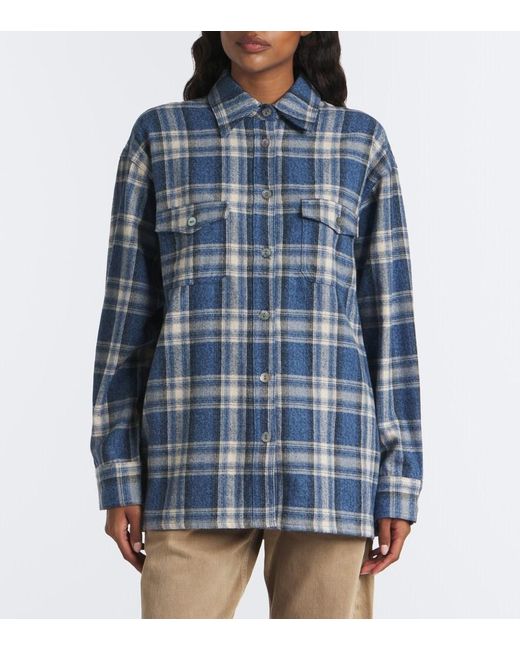 Citizens of Humanity Blue Vintage Plaid Cotton Flannel Shirt