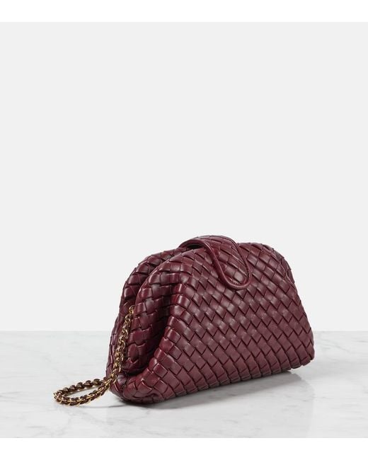 Bottega Veneta Red Lauren 1980 Small Intrecciato Leather Clutch