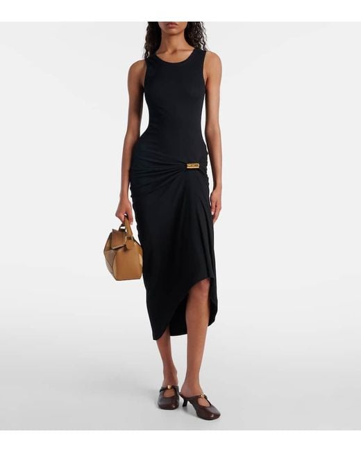 Loewe Black Midikleid Tank Aus Einem Baumwollgemisch