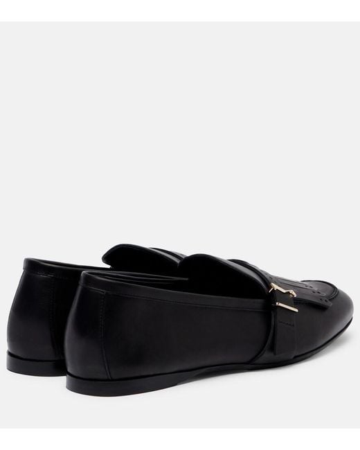 Max Mara Black Leather Lofaers