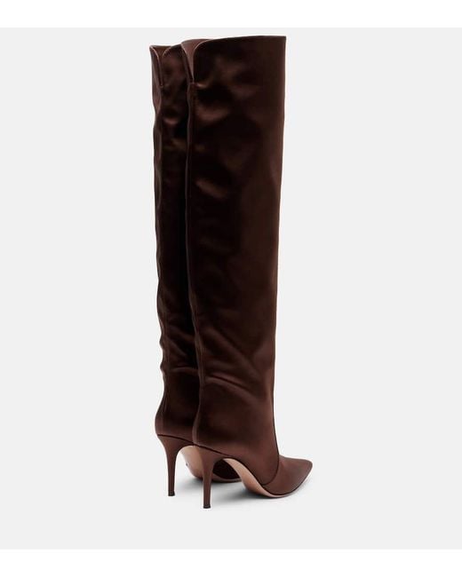 Gianvito Rossi Brown Hansen 85 Satin Over-The-Knee Boots