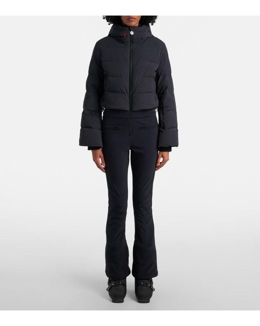 Perfect Moment Blue Polar Flare Down Ski Suit