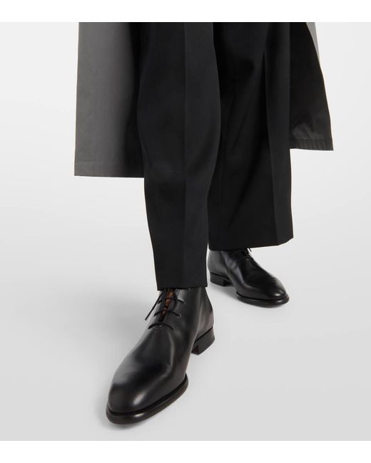 Bottines Grant En Cuir A Lacets The Row en coloris Black