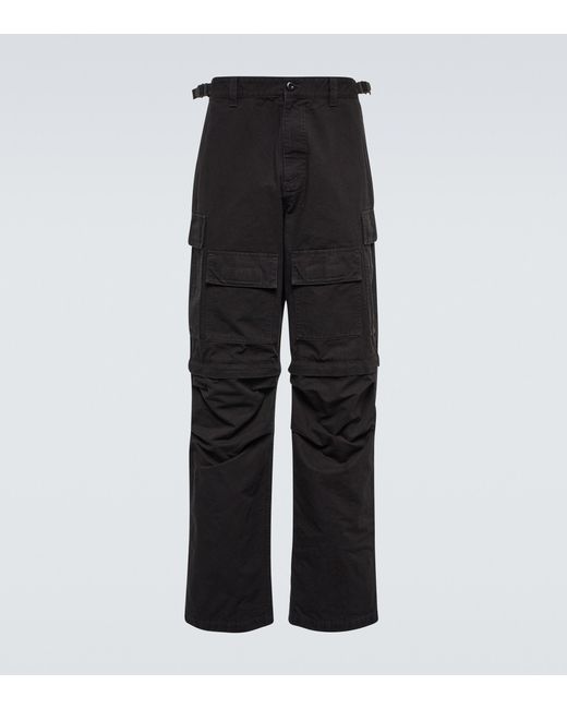 Balenciaga Black Convertible Cotton Cargo Pants for men