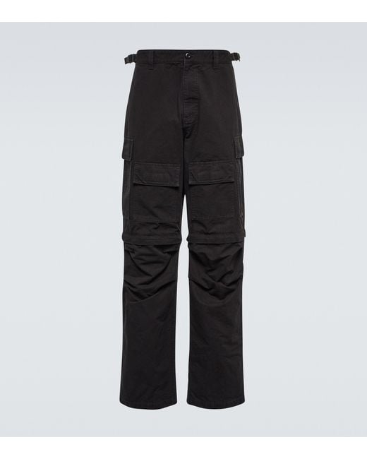 パンツ CONVERTIBLE CARGO PANT BLACK M Balenciaga Convertible Cotton Cargo Pants in Black for Men | Lyst