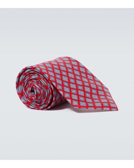 Brioni Red Silk Tie for men