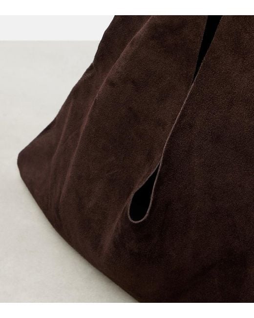 The Row Black Tote Bag Bindle Small Aus Veloursleder