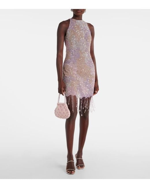Clio Peppiatt Pink Scallop Mini Embellished Tote Bag
