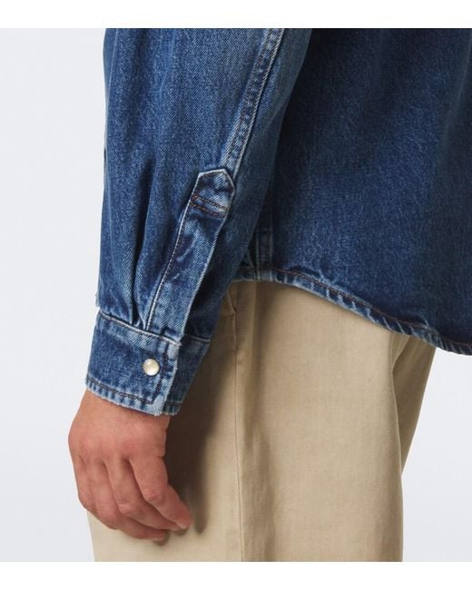 Moncler Blue Denim Western Shirt for men