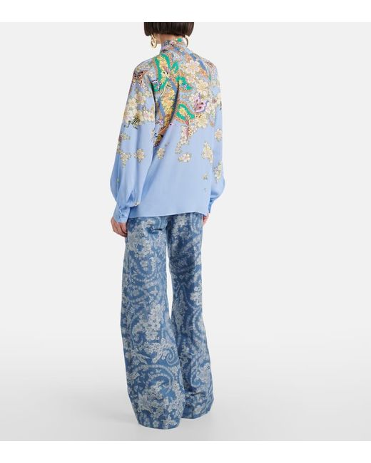 Etro Blue Floral Blouse