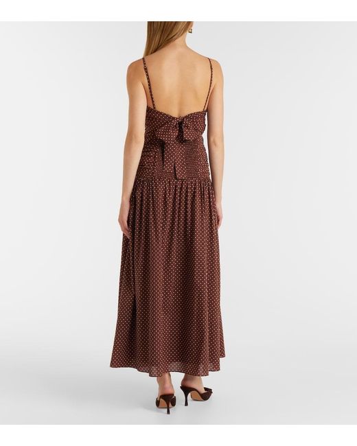 Posse Brown Edie Polka-Dot Maxi Dress