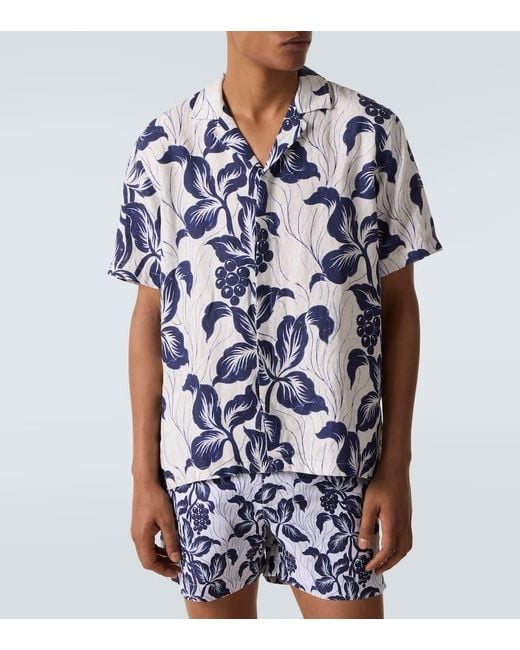 Chemise Maitan En Lin A Fleurs Orlebar Brown pour homme en coloris Blue