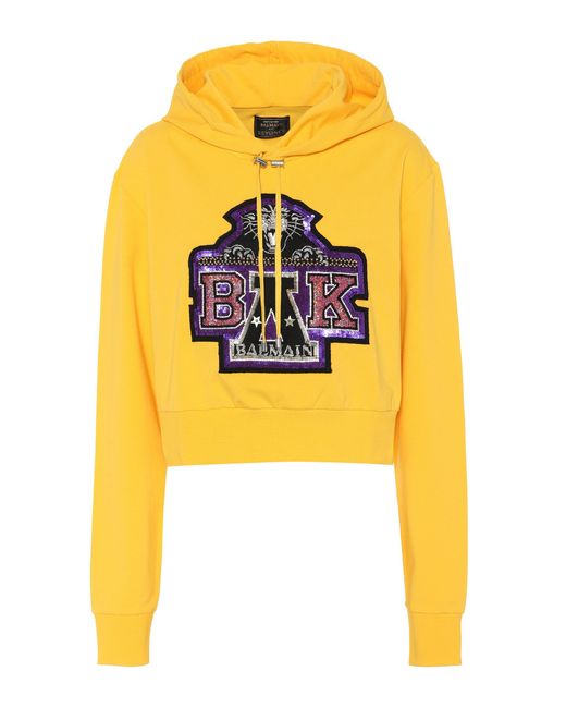 Balmain Yellow X Beyoncé Cropped Hoodie