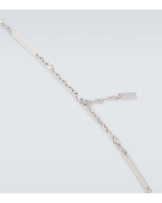 Saint Laurent White Collier Tube Embellished Necklace for men