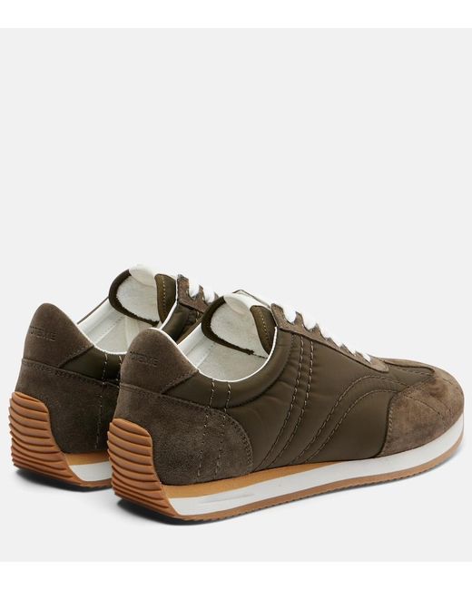 Totême Brown Suede-Trimmed Sneakers