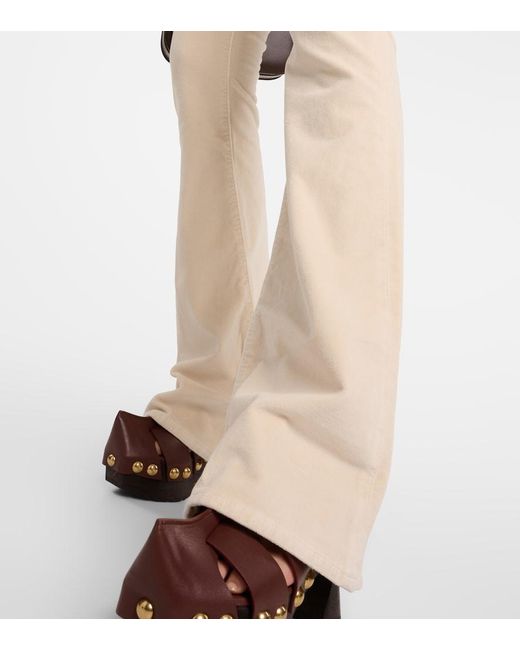 FRAME Natural Le High Flare Velveteen Velvet Flared Jeans