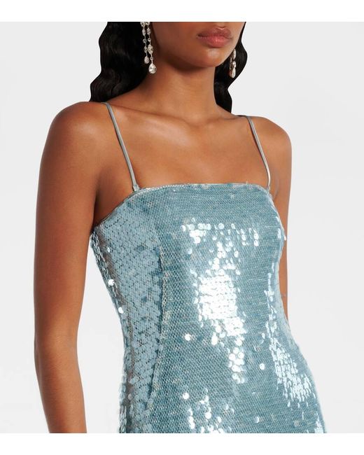 Jonathan Simkhai Blue Leilani Sequined Gown