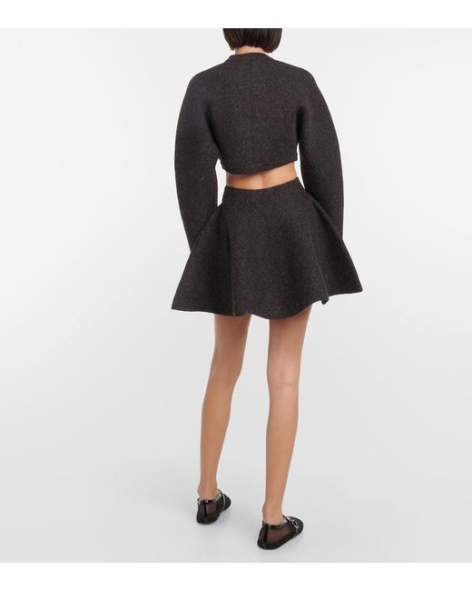 Alaïa Black Wool-Blend Miniskirt