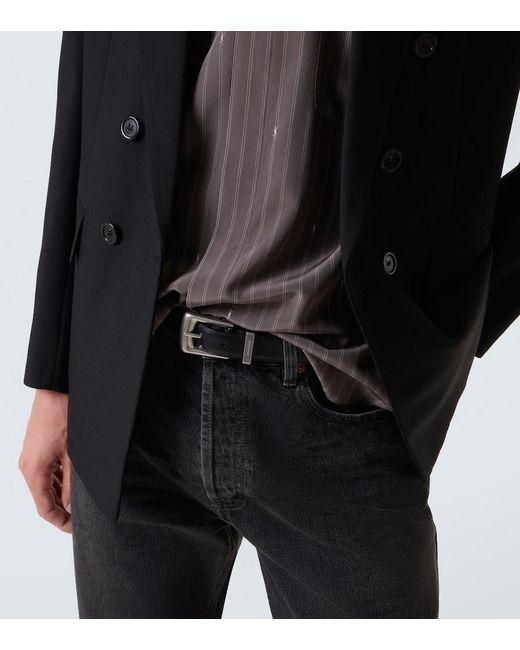 Saint Laurent Black Leather Belt for men